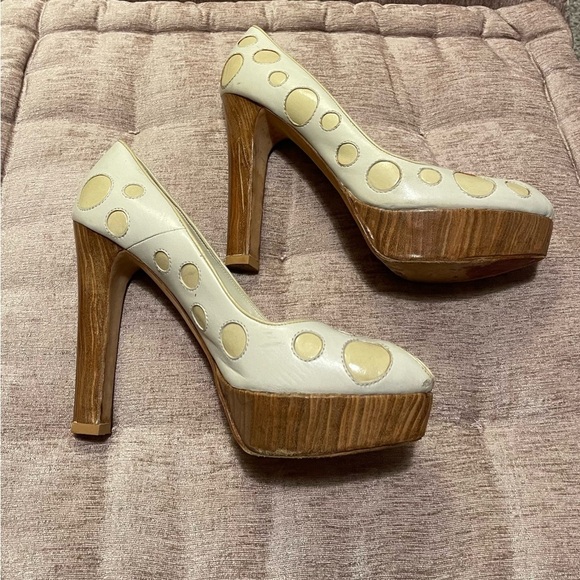 Alexander McQueen Polka Dot Peep-toe heels size 40 - Picture 1 of 11